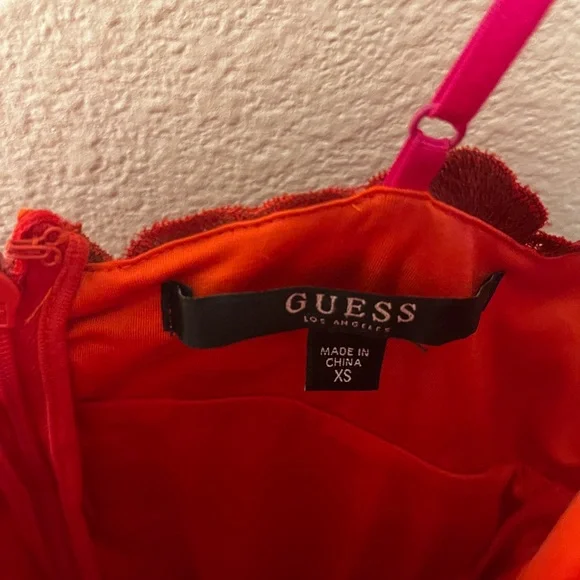 Guess Red Lace Cami bodycon dress - Picture 5 of 7